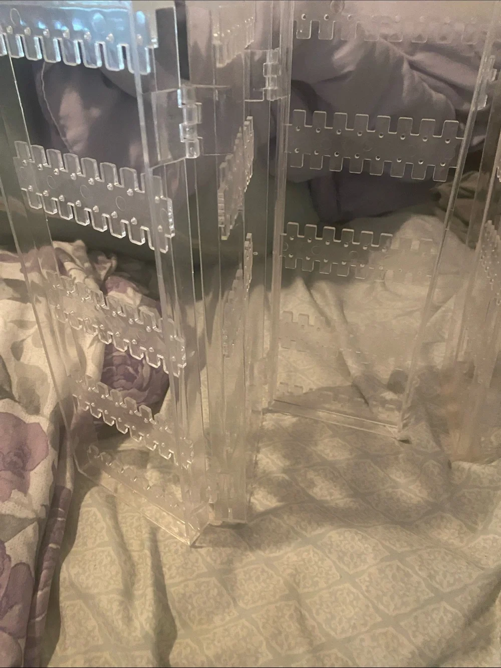 Clear Plastic Storage earrings Organizer Tray Set - Transparent